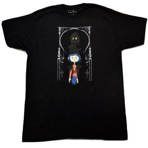 Coraline Mens Coraline Other Mother In Door Graphic Black Shirt New